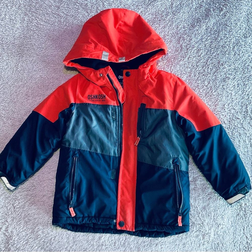 OshKosh B'gosh Orange and Blue Kids Jacket Size 6